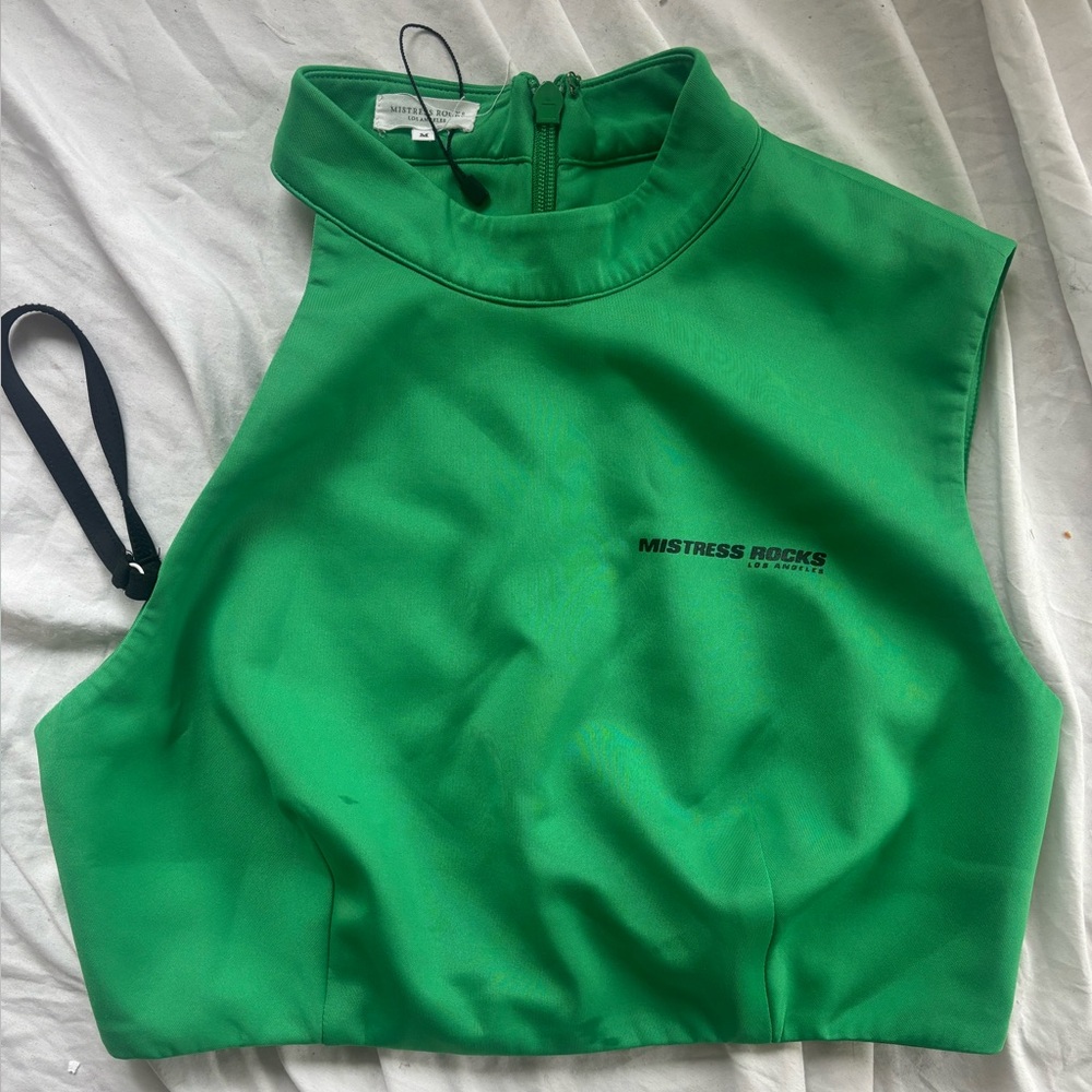 Mistress rocks house of cb sister brand Green Sleeveless Top zipper detail